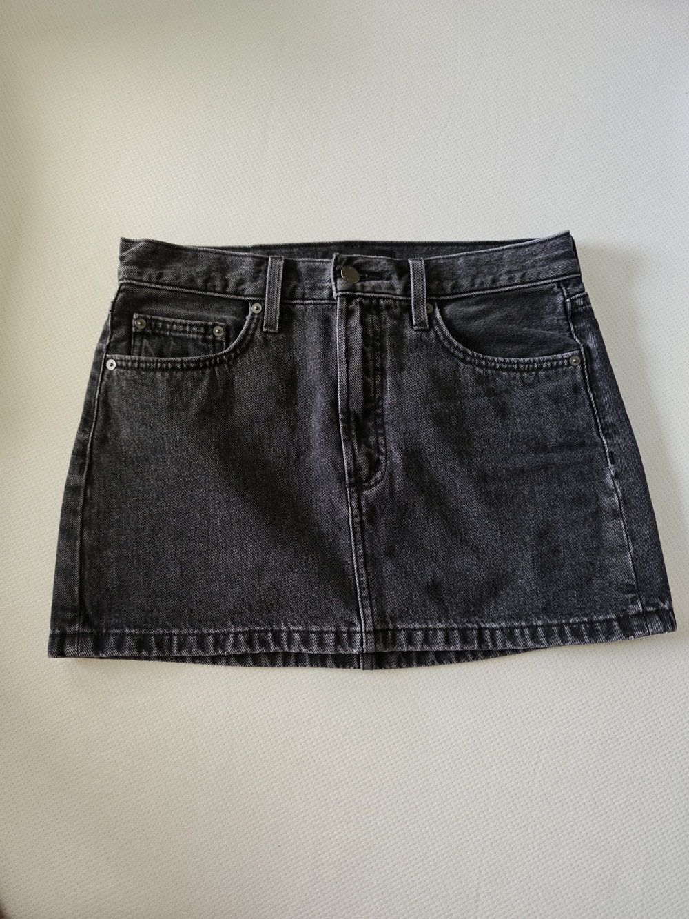 Denim Forum Black Washed Denim Skirt
